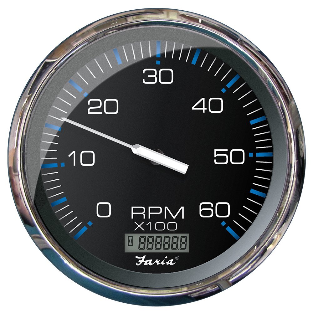 Faria Chesapeake Black 5 Tachometer w/Digital Hourmeter - 6000 RPM (Gas) (Inboard) Faria Chesapeake Black 5 Tachometer w/Digital Hourmeter - 6000 RPM (Gas) (Inboard)