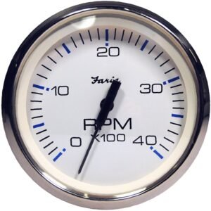 Faria Chesapeake White SS 4 Tachometer - 4000 RPM (Diesel) (Magnetic Pick-Up)