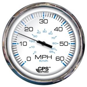 Faria Chesapeake White SS 5 Speedometer - 60 MPH (GPS)(Studded)